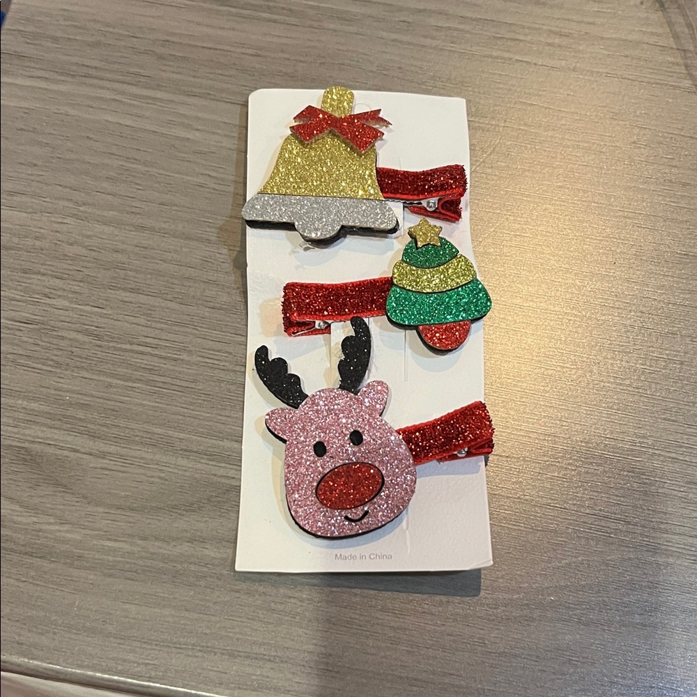 Festive Glitter Hair Clips Set for Kids new